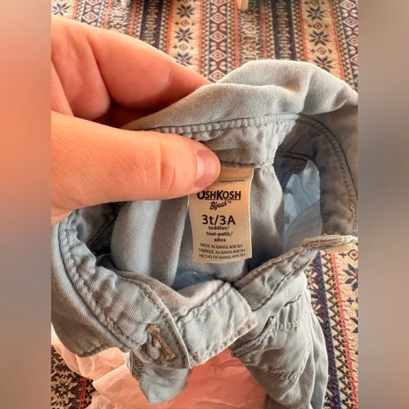 Oshkosh Girls Denim Short Sleeve Dress with Bows and Tulle - Picture 8 of 8